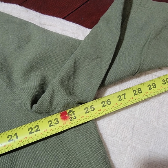 Eileen Fisher Organic Cotton Open Front Cardigan Jacket size XL Olive Green - Picture 8 of 11